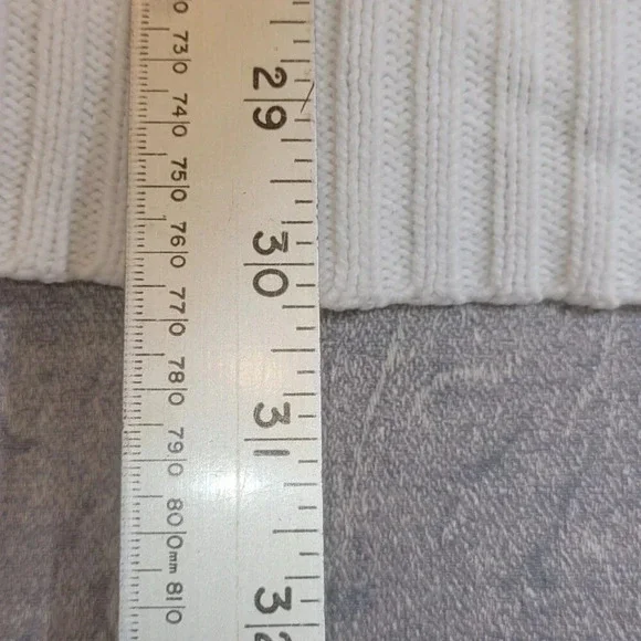 Liz Claiborne White Long Sleeve Cable Knit Pullover Sweater Size Large - Picture 12 of 12